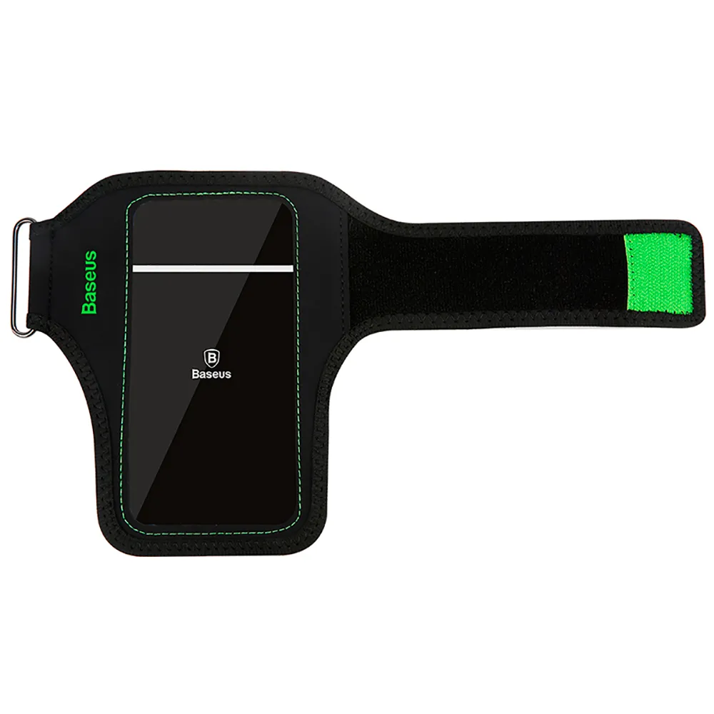 Спортивный чехол на руку Baseus Flexible Wristband Green для iPhone | смартфонов до 5" (Уценка) во Львове
