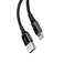 Нейлоновый кабель Baseus C-Shaped Light Intelligent Power-Off Cable Black USB to Lightning 1m - Фото 2