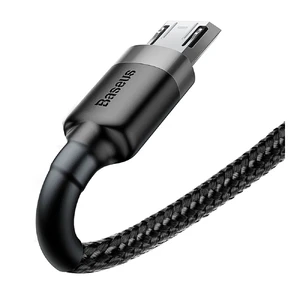 Нейлоновий кабель Baseus Cafule Cable USB для Micro-USB 1m Grey | Black - Фото 5