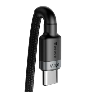 Нейлоновый кабель Baseus Cafule Flash Charging Type-C to Type-C 2m 100W Gray | Black - Фото 3