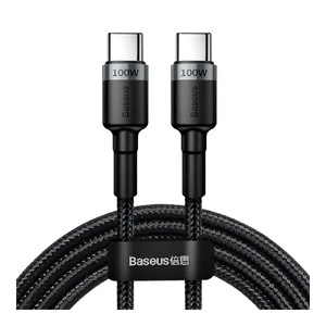 Нейлоновый кабель Baseus Cafule Flash Charging Type-C to Type-C 2m 100W Gray | Black CATKLF-ALG1 - Фото 1