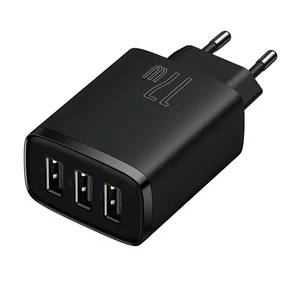Сетевое зарядное устройство Baseus Compact Charger 3xUSB-A 17W Black - Фото 2