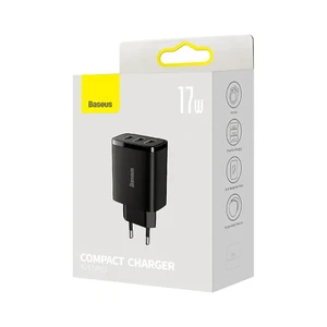Сетевое зарядное устройство Baseus Compact Charger 3xUSB-A 17W Black - Фото 6