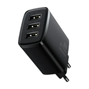 Сетевое зарядное устройство Baseus Compact Charger 3xUSB-A 17W Black - Фото 4