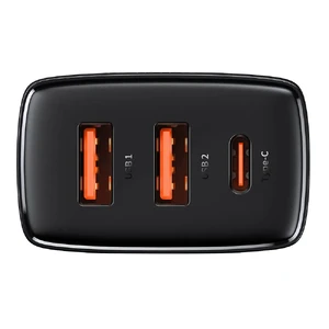 Швидкий мережевий зарядний пристрій Baseus Compact Quick Charger 2xUSB-A + USB-C 30W - Фото 4