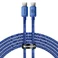 Зарядний кабель Baseus Crystal Shine Type-C to Type-C Blue 100W (2m) CAJY000703 - Фото 1