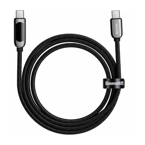 Нейлоновый кабель с дисплеем Type-C to Type-C Baseus Data Cable PD 100W (2m) - Фото 2