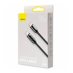 Нейлоновый кабель с дисплеем Type-C to Type-C Baseus Data Cable PD 100W (2m) - Фото 5