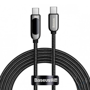 Нейлоновый кабель с дисплеем Type-C to Type-C Baseus Data Cable PD 100W (2m)