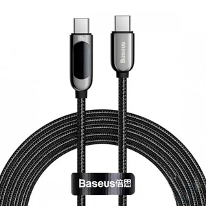 Нейлоновый кабель с дисплеем Type-C to Type-C Baseus Data Cable PD 100W (2m) CATSK-C01 - Фото 1