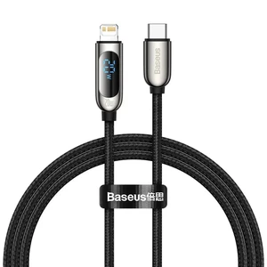 Нейлоновый кабель с дисплеем Baseus Display Fast Charging Type-C to Lightning 20W (1m) CATLSK-01 - Фото 1