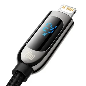 Нейлоновый кабель с дисплеем Baseus Display Fast Charging Type-C to Lightning 20W (1m) - Фото 2