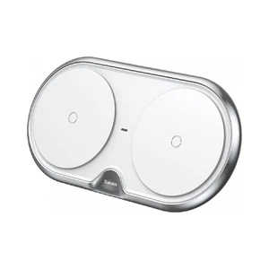 Бездротова зарядка Baseus Dual Plastic Style White 10W - Фото 2