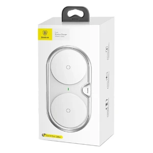 Бездротова зарядка Baseus Dual Plastic Style White 10W - Фото 6