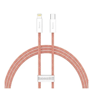 Нейлоновый кабель Baseus Type-C to Lightning для быстрой зарядки iPhone 20W (1m) Orange CALD000007 - Фото 1