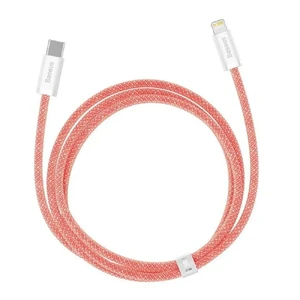 Нейлоновый кабель Baseus Type-C to Lightning для быстрой зарядки iPhone 20W (1m) Orange - Фото 2