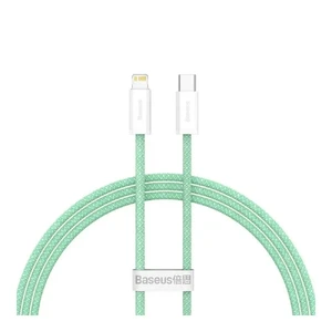 Нейлоновый кабель Baseus Type-C to Lightning для быстрой зарядки iPhone 20W (1m) Green CALD000006 - Фото 1