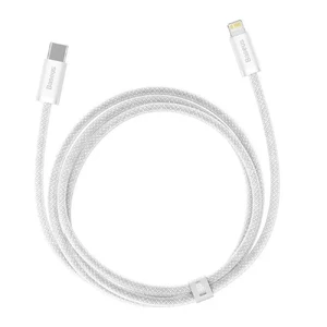 Нейлоновый кабель Baseus Type-C to Lightning для быстрой зарядки iPhone 20W (1m) White - Фото 2