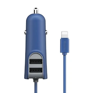Автозарядка Baseus Energy Station with Line Blue с Lightning кабелем - Фото 3