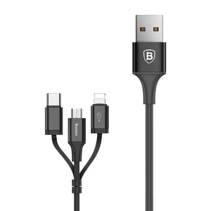 Кабель Baseus Excellent 3 in 1 Cable USB to USB Type-C | Lightning | Micro-USB 1.2m  - Фото 1