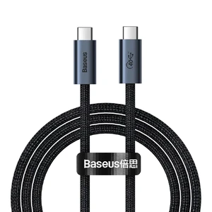 Зарядный кабель Baseus Flash Series Full Featured Type-C to Type-C 100W USB 4 Cable 1m CASS010014 - Фото 1