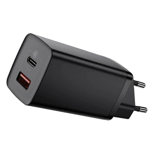 Быстрое сетевое зарядное устройство Baseus GaN2 Lite Quick Charger Black 65W (EU) CCGAN2L-B01 - Фото 1