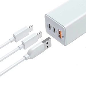 Швидкий мережевий зарядний пристрій Baseus GaN2 Pro Quick Charger 2 Type-C + USB-A White 65W (US) + EU адаптер - Фото 3