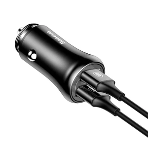 Автозарядка Baseus Gentleman Series Dual USB Black - Фото 5