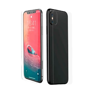 Переднее + заднее защитное стекло Baseus Glass Film Set Transparent для iPhone XS Max SGAPIPH65-TZ02 - Фото 1