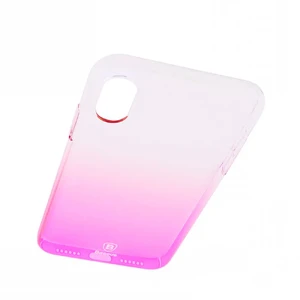 Чохол-накладка Baseus Glaze Case Transparent Pink для iPhone X | XS - Фото 4