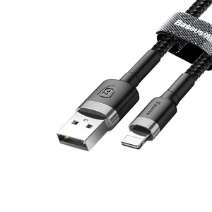 Нейлоновый кабель Baseus Kevlar Lightning to USB 1m Black - Фото 3