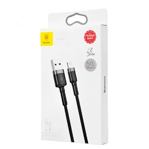 Нейлоновый кабель Baseus Kevlar Lightning to USB 0.5m Black - Фото 4