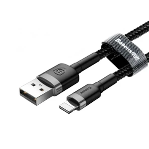 Нейлоновый кабель Baseus Kevlar Lightning to USB 0.5m Black CALKLF-AG1 - Фото 1
