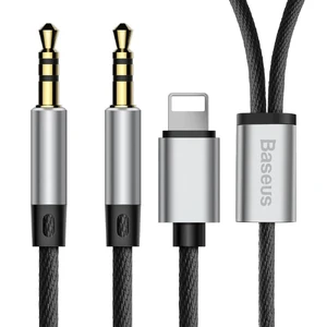 Кабель Baseus L33 Black Lightning to Dual Mini-Jack 3.5mm 1.2m CALL33-01 - Фото 1