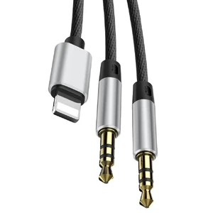 Кабель Baseus L33 Black Lightning to Dual Mini-Jack 3.5mm 1.2m - Фото 4