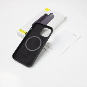 Силіконовий чохол Baseus Liquid Silica Gel Magnetic MagSafe Black для iPhone 12 Pro Max - Фото 4
