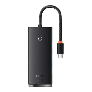 Хаб (адаптер) Baseus Lite Series 4-Port HUB USB-C to USB 3.0 Black (0.25m)