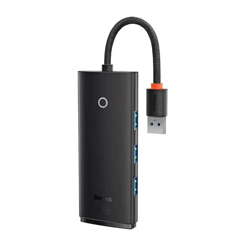 Хаб (адаптер) Baseus Lite Series 4-Port HUB USB-A to USB 3.0 Black (0.25m)