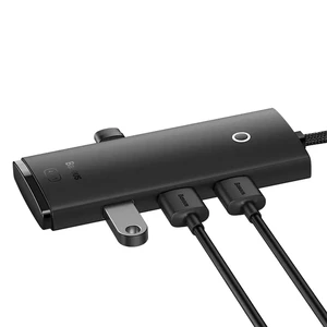 Хаб (адаптер) Baseus Lite Series 4-Port HUB USB Type-C to USB-A 3.0 Black (1m) - Фото 4