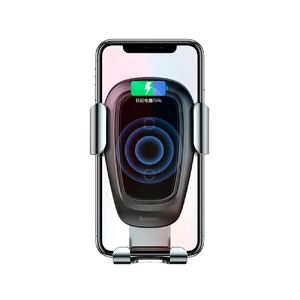 Автодержатель з бездротовою зарядкою Baseus Metal Gravity Car Mount Silver 10W - Фото 5
