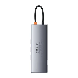 Хаб Baseus Metal Gleam Multifunctional 9 in 1 Type-C PD Grey - Фото 2