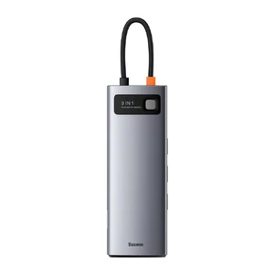 Хаб Baseus Metal Gleam Multifunctional 9 in 1 Type-C PD Grey CAHUB-CU0G - Фото 1