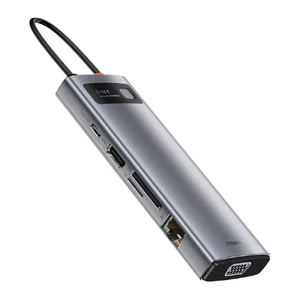 Хаб Baseus Metal Gleam Multifunctional 9 in 1 Type-C PD Grey - Фото 3