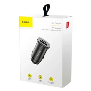 Автозарядка Baseus PPS USB Type-C PD + USB 3.0 Black 30W - Фото 5