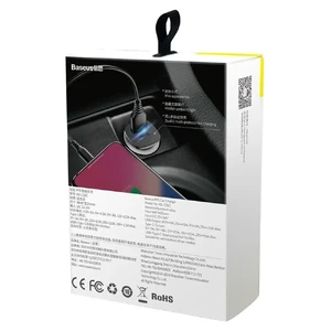Автозарядка Baseus PPS USB Type-C PD + USB 3.0 Black 30W - Фото 6