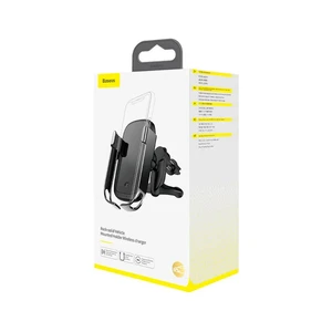 Автотримач з бездротовою зарядкою Baseus Rock-Solid Car Holder Black - Фото 4