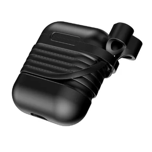 Силиконовый чехол с шнурком Baseus Silicone Case Black для Apple AirPods - Фото 4