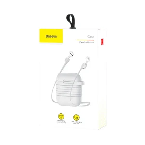 Силіконовий чохол з шнурком Baseus Silicone Case Gray для Apple AirPods - Фото 7