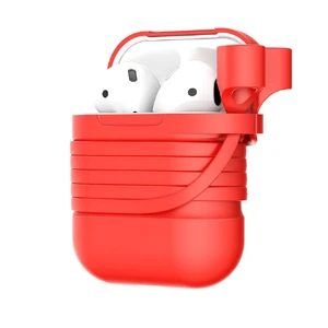 Силиконовый чехол с шнурком Baseus Silicone Case Red для Apple AirPods - Фото 3