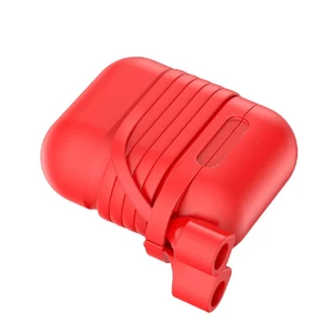 Силиконовый чехол с шнурком Baseus Silicone Case Red для Apple AirPods - Фото 5